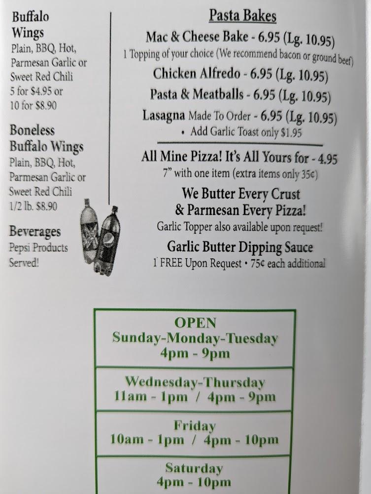 Tano's Pizza Bryan Ohio Gerhart's LLC Menu image 1